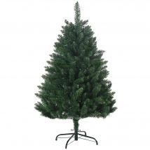 HOMCOM Sapin de Noël artificiel sapin artificiel 305 branches avec pied croix acier amovible Ø 85 x 120H cm vert