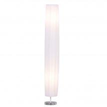 HOMCOM Stehleuchte Stehlampe Standlampe Standleuchte E27, Edelstahl+Polyester, Weiß, Φ15x120cm