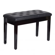 HOMCOM Klavierhocker Klavierbank traditioneller Landhausstil mit Stauraum, Gummiholz, Kunstleder schwarz, 76x36x50 cm für Musiker   Aosom.de