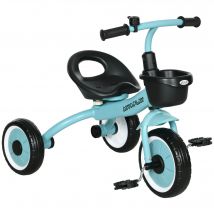 AIYAPLAY Tricycle enfants avec sonnette et panier selle réglable avec dossier - pour enfant de 2 à 5 ans bleu