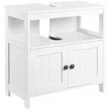 kleankin Waschbeckenunterschrank  Unterschrank in Weiß mit offenem Fach, Badezimmerschrank, 60x30x60cm  Aosom.de