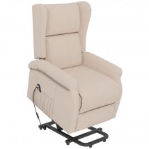 HOMCOM Fauteuil releveur fauteuil relaxant fauteuil électrique inclinable avec repose-pied style contemporain dim.72,5L x 94l x 109H cm crème