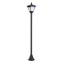 Outsunny Solar Laterne Gartenlaterne Wegleuchte mit LED 10 Lumen Schwarz 15 x 15 x 120cm   Aosom