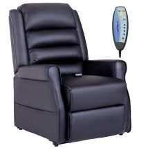 HOMCOM Sessel mit Aufstehhilfe, Massagesessel mit Liegefunktion, Relaxsessel mit USB-Anschluss, Aufstehsessel mit Fernbedienung, Heizfunktion