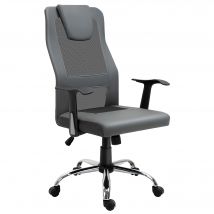 Vinsetto ergonomischer Bürostuhl mit Wippfunktion, höhenverstellbar & 360° drehbar, Schreibtischstuhl mit Armlehnen, bis 120 kg, Grau   Aosom.de