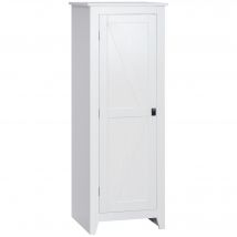 HOMCOM Meuble salle de bain armoire de cuisine compacte style classique avec 3 étagères réglables en hauteur MDF blanc   Aosom France