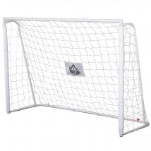 HOMCOM Cage de foot but de football pour enfant cadre métal filet PE tissu Oxford assemblage facile idéal pour école parc jardin cour blanc