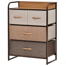 Outsunny Meuble de Rangement 4 Tiroirs en Tissu Multicolore pour Maison   Aosom France