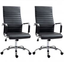 Vinsetto Lot de 2 chaises de bureau fauteuil de bureau dossier haut pivontant à 360° ergonomique charge max. 120 kg noir