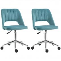 Vinsetto Lot de 2 chaises de bureau design contemporain pivotante 360° ergonomique dossier strié aéré hauteur réglable