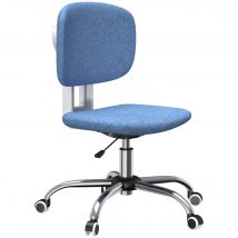 Vinsetto Fauteuil chaise de bureau pivotant 360° ergonomique dossier incurvé hauteur réglable 41-51 cm bleu clair