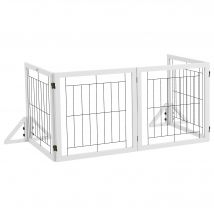 PawHut Barrière de sécurité pour chien barrière de protection à 4 panneaux pliante clôture pour animal domestique