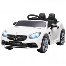 AIYAPLAY Voiture électrique enfants licence Mercedes SLC 300 12V V. Max. 5 Km/h effets sonores lumineux télécommande blanc
