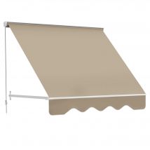 Outsunny store banne manuel inclinaison réglable aluminium polyester imperméabilisé 70L x 180l cm beige