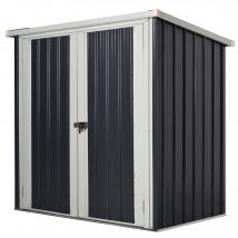 Outsunny Abri de Jardin en Acier Noir - Cabane de Jardin pour ranger Outils, Vélos, Outils de jardin, Double porte, 147x86x134 cm   Aosom France
