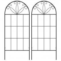 Outsunny Treillis de jardin lot de 2 support pour plantes grimpantes en métal - 51 x 120 cm noir