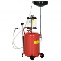DURHAND Récupérateur d'huile de vidange portable 2-en-1 avec hauteur réglable et vidangeur d'huile pneumatique de 80L