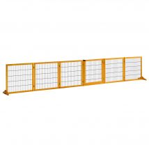 PawHut Barrière de sécurité barriere escalier  barrière autoportante pliable 6 panneaux 2 pieds support bois de pin 432 x 36 x 70 cm blanc