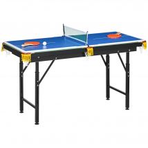 SPORTNOW Multigame Spieletisch 2-in-1 Multifunktionstisch inkl. Tischtennis Billardtisch mit Zubehör für Kinder, Jugendliche, Erwachsene Stahl 140 x 63 x 60-80 cm Grün