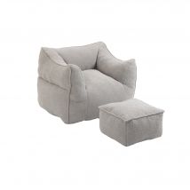 Fauteuil Relax Confortable avec Rembourrage en Mousse à Mémoire de Forme et Accoudoirs pour Salon et Chambre à Coucher, Gris