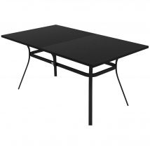 Outsunny Table de jardin table de terrasse rectangulaire pour 6 personnes avec pieds en acier pour jardin, pelouse, balcon, noir