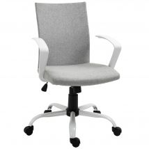 Vinsetto Fauteuil de bureau chaise manager pivotante ergonomique hauteur réglable dim.61 x 61 x 99 cm gris clair et blanc