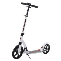 HOMCOM Kinderscooter Kickscooter mit Stoßdämpfung klappbar höhenverstellbar ab 14 Jahren Aluminium Weiß 92,5 x 37,5 x 87-101,5 cm   Aosom.de