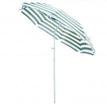 Outsunny Parasol octogonal inclinable dim. 1,8L x 1,8l x 2H m métal polyester haute densité 140 g/㎡ bande verte et blanche-AOSOM.fr