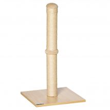 PawHut Kratzstamm Sisal Kratzsäule für Katzen 60cm stabil mit Ball aus Spanplatte Beige Eiche für aktives Spielen   Aosom.de