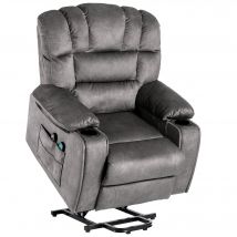 Fauteuil de massage électrique de luxe pour seniors, inclinable, chauffant, avec porte-gobelet, poches, télécommande et pédale,  idéal pour salon et chambre,