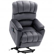 Fauteuil de Relaxation Électrique Massant et Chauffant avec Télécommande, Inclinable, Gris