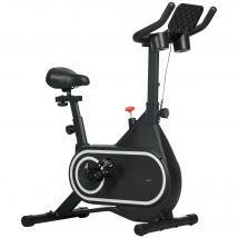 SPORTNOW Vélo d'appartement volant d'inertie silencieux écran LCD guidon et selle réglables support Ipad porte-gobelet intégrés