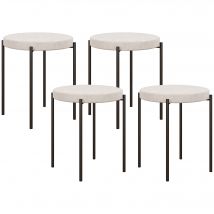 HOMCOM 4er-Set Esszimmerhocker, stapelbar Esszimmerstühle, Küchenstuhl mit gepolstertem Sitz, Samtoptik, Sitzhocker für Küche, Esszimmer  Aosom