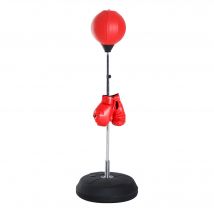 SPORTNOW Boxsack, 1,26-1,44 m Boxständer mit Handschuhe, Punchingball, höhenverstellbar Standboxball, Standboxtrainer für Boxing, Kunstleder  Aosom