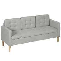 HOMCOM 3-Sitzer-Sofa mit Stauraum und Armlehne, Polstersofa für Wohnzimmer und Schlafzimmer, 166,5 x 62 x 82 cm, hellgrau   Aosom.de