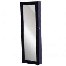 HOMCOM Armoire à bijoux multi-rangements design contemporain mural avec miroir 37L x 10l x 112H cm noire