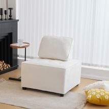 Modulares Ecksofa für das Wohnzimmer aus Teddy-Samt, modernes, kombinierbares, maximaler Komfort und breite Sitzfläche, Sessel Sofa Sofas, Weiß