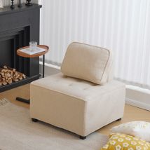 Modulares Ecksofa für das Wohnzimmer aus Teddy-Samt, modernes und kombinierbares Design, maximaler Komfort und breite Sitzfläche, 76x73x76cm, Beige