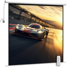 HOMCOM Écran de projection motorisé 120 Pouces, 4K HD électrique, montage mural ou plafond, panneau de commande et télécommande