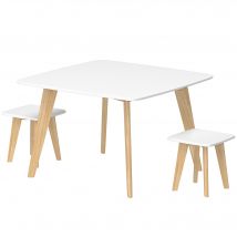 AIYAPLAY Ensemble 1 table et 2 chaises pour enfants, meuble polyvalent pour chambre, salle de jeux, 3-8 ans