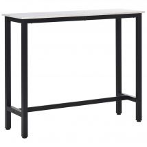 HOMCOM Bartisch Stehtisch mit Marmoroptik, Küchentisch mit verstellbare Füße für Wohnzimmer, Esszimmer, Stahl 120 x 40 x 100 cm Weiß+Schwarz   Aosom