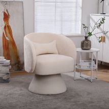Chaises pivotantes modernes pour salon et chambre à coucher, pivotantes à 360°, tissu en polyblend, coussin de confort, montage facile, Beige