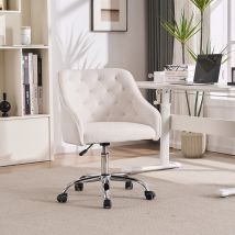 Fauteuil de relaxation en velours Teddy, chaise pivotante réglable à 360°, hauteur réglable, adaptée pour le salon, la chambre, les bureaux, les hôtels et les restaurants, Blanc
