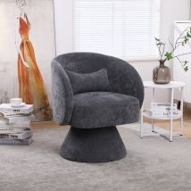 Chaises pivotantes modernes pour salon et chambre à coucher, pivotantes à 360°, tissu en polyblend, coussin confortable, montage facile, Gris