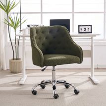 Fauteuil relax but Fauteuils confort en velours Teddy, chaise pivotante réglable à 360°, hauteur réglable, Vert   Aosom France