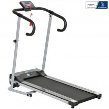 HOMCOM Tapis de course Fitness électrique pliable - 1 à 10 Km/h - écran LCD multifonctions - puissance 500 W - gris foncé noir