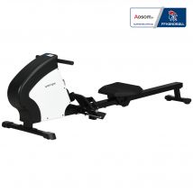 SPORTNOW Rameur d'appartement pliable silencieux freinage magnétique - 8 niveaux de résistance magnétique  - écran LCD multifonction - acier noir blanc