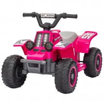 AIYAPLAY Kinder Elektro-Quad Elektro Kinderquad mit Vorwärts-und Rückwärtsfunktion, LED und Hupe Elektroauto für 1,5-3 Jahre Kinder 3 km/h Metall Rosa   Aosom