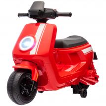 AIYAPLAY Kinder Elektro-Motorrad, 6V Kindermotorrad mit Scheinwerfer, Musik, Vor- und Rückwärtsgang, Trainingsräder, 1,5-3 km/h, Elektromotorrad für 1,5-3 Jahre Kinder, Rot   Aosom