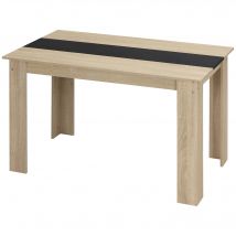 HOMCOM Esstisch im modernen Design mit großer Tischplatte für 4-6 Personen aus Spanplatte, Maße 120L x 69B x 75H cm in Schwarz und Natur   Aosom